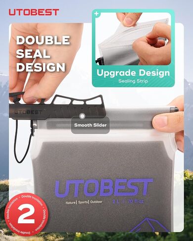 UTOBEST Insulated Water Bladder Hydration Bladder For Hiking Backpack | 3-Layer Insulated TPU Body,BPA Free,Insulated tube with Sleeve Cover,360 rotatable Bite Valve,keep water cold up to 12hours in Saudi Arabia