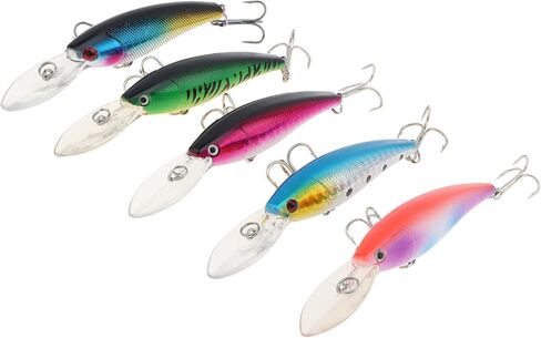 5pcs Fishing Lures Crankbaits, Fishing Hard Baits Swimbaits Minnow Bass Topwater Lures for Trout Bass Perch in Saudi Arabia