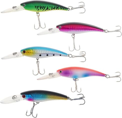 5pcs Fishing Lures Crankbaits, Fishing Hard Baits Swimbaits Minnow Bass Topwater Lures for Trout Bass Perch in Saudi Arabia