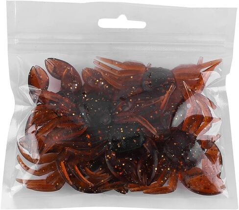 Crab Fishing Lure Kit, 10 PCS Fishing Crab Lures Artificial Bait Fishing Tackle, Artificial Plastic Soft Crab Lure 3D Simulation Freshwater Fishing Bait (Brown) in Saudi Arabia
