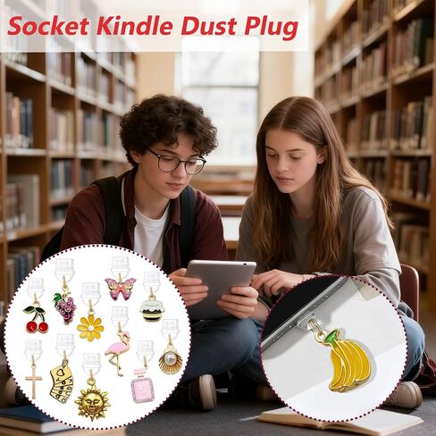سحر لملحقات القارئ الإلكتروني الساحرة من Kindle Dust Plug Charm، متوافقة مع منافذ شحن الهاتف من النوع C للهواتف اللوحية Kindle، هدايا للأم والمعلم والأصدقاء ومحبي الكتب in Kuwait