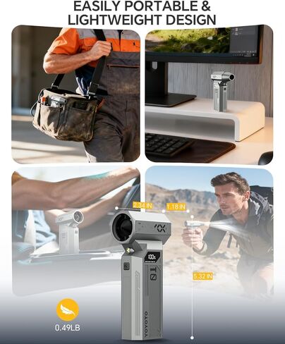 منفضة هواء مضغوط، منفضة هواء كهربائية 150000 دورة في الدقيقة مع شاشة LED ومحرك بدون فرش، منفاخ هواء 4 تروس قابل لإعادة الشحن مع ضوء LED، مروحة توربو لاسلكية للكمبيوتر ولوحة المفاتيح والسيارة والمنزل والخارج in Kuwait