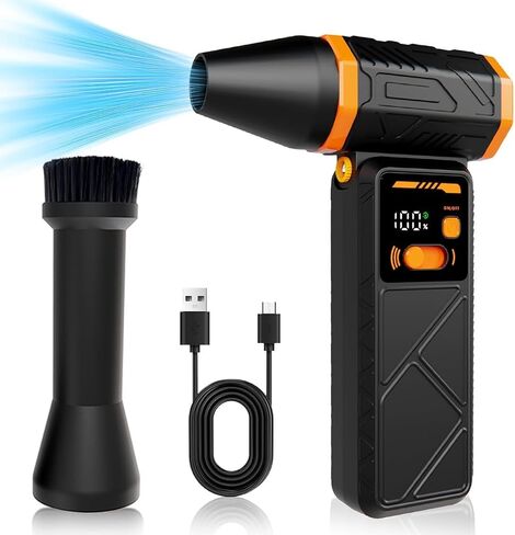 Compressed Air Duster,330,000 RPM Electric Air Duster with Digital Display,Rechargeable Cordless Air Blower Adjustable Stepless Contorl,Handheld Dust Blower for Computer,Keyboard,House,Outdoor&Car in Saudi Arabia