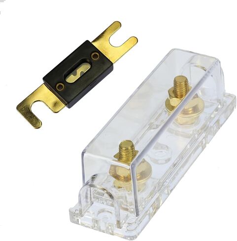 1 Pc Gold Plated Inline Fuse Holder - 0 to 8 Gauge for High-Current Car Audio Amplifiers - 30 Amp in Saudi Arabia