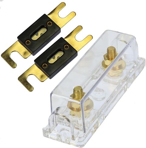 1 Set Gold Plated Inline Fuse Holder Kit with 2 Fuses - 0/4/8 Gauge for High-Current Car Audio Amplifiers - 250 Amp in Saudi Arabia