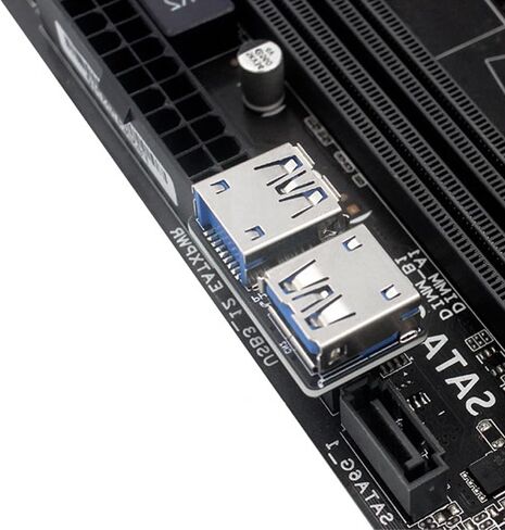 محول منفذ USB 3.0 19/20 Pin إلى USB 3.0 A أنثى مزدوج - توسيع داخلي رأسي للوحة الأم للكمبيوتر الشخصي (أ) in Kuwait