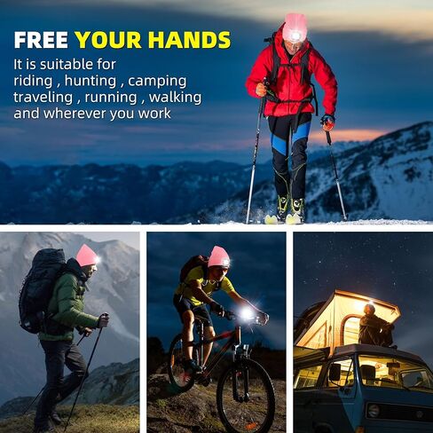 YMHB للجنسين قبعة قبعة قبعة مع الضوء ، USB قابلة لإعادة الشحن LED HAT HAT HAT Light CAP عيد الميلاد مخزن هدايا للرجال الأب الأب زوج (أسود) in Kuwait