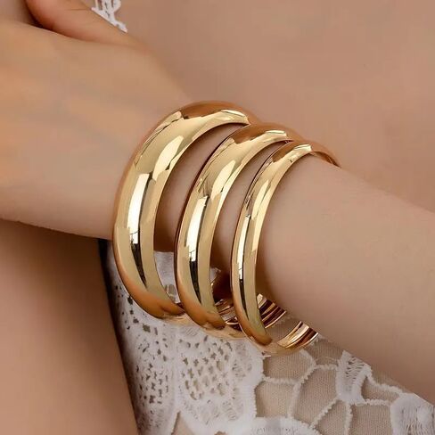 3PCS Acrylic Resin Bracelets Bangles for Women Colorful Chunky Bangle Bracelet Irregular Stackable Pink Brown Bracelet Cuff Wristbands Trendy Jewelry in Saudi Arabia
