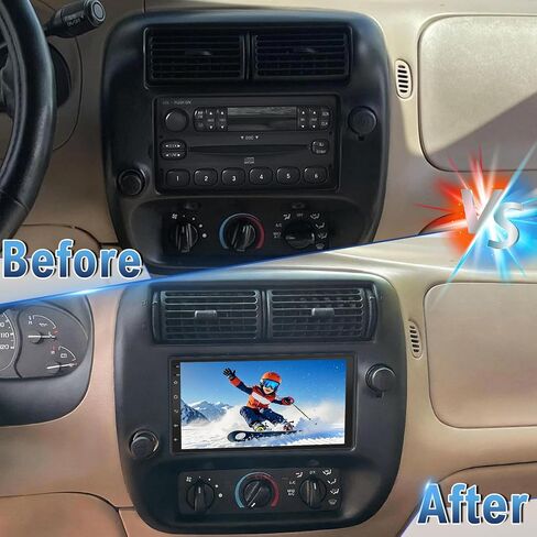 Android 14 Double Din Car Stereo Radio for Ford Ranger 1998-2006, 2G+32G 7" Touchscreen Car Radio w/Wireless Carplay Android Auto GPS WiFi Bluetooth RDS DSP SWC Mic Backup Camera in Saudi Arabia