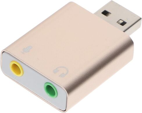USB External Sound Card Channel Aluminum Alloy Shell USB Audio Interface with Headphone and Microphone Jack Compatible with Laptops Desktops Plug and Play No Driver Random Color in Saudi Arabia