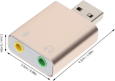 USB External Sound Card Channel Aluminum Alloy Shell USB Audio Interface with Headphone and Microphone Jack Compatible with Laptops Desktops Plug and Play No Driver Random Color in Saudi Arabia