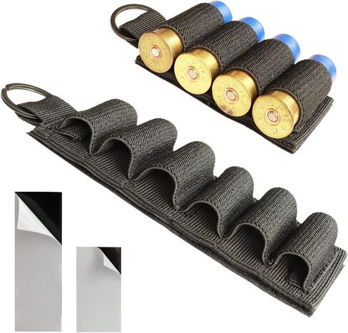12 Gauge Shell Holder, Velcro Shotgun Shell Holder with Adhesive Backing Sticker, Mollle Shotgun Cartridge Card for Buttstock and Side Saddle, Ammo Carrier 12ga in Kuwait