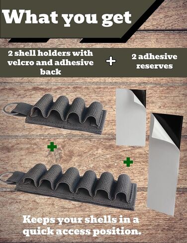 12 Gauge Shell Holder, Velcro Shotgun Shell Holder with Adhesive Backing Sticker, Mollle Shotgun Cartridge Card for Buttstock and Side Saddle, Ammo Carrier 12ga in Kuwait