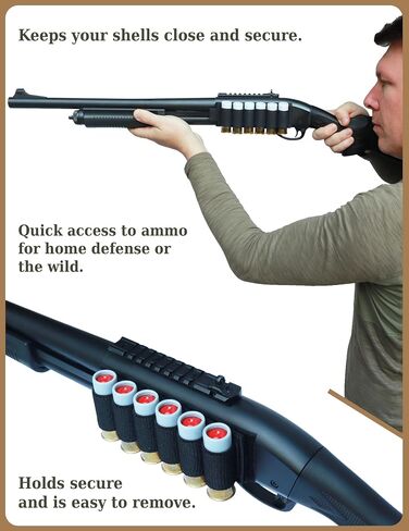 12 Gauge Shell Holder, Velcro Shotgun Shell Holder with Adhesive Backing Sticker, Mollle Shotgun Cartridge Card for Buttstock and Side Saddle, Ammo Carrier 12ga in Kuwait