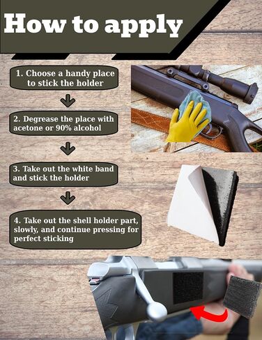12 Gauge Shell Holder, Velcro Shotgun Shell Holder with Adhesive Backing Sticker, Mollle Shotgun Cartridge Card for Buttstock and Side Saddle, Ammo Carrier 12ga in Kuwait