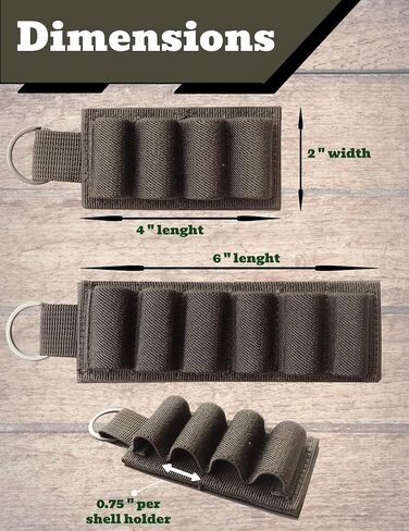 12 Gauge Shell Holder, Velcro Shotgun Shell Holder with Adhesive Backing Sticker, Mollle Shotgun Cartridge Card for Buttstock and Side Saddle, Ammo Carrier 12ga in Kuwait
