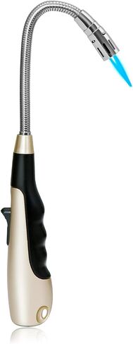 Butane Lighter Long Lighter with Visual Window for BBQ Candle,Gray(No Butane Inside) in Kuwait