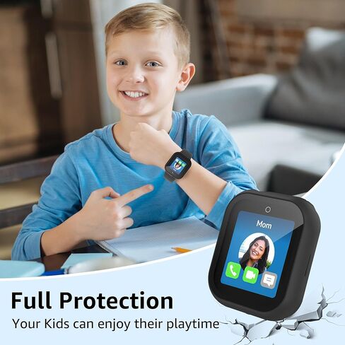 حافظة لساعة SyncUP Kids Watch 2 مع واقي شاشة من الزجاج المقوى، غطاء واقٍ صلب مقاوم للصدمات من البولي كربونات متوافق مع ساعة SyncUP Kids 2 (أسود/أزرق/أخضر/أحمر) in Kuwait