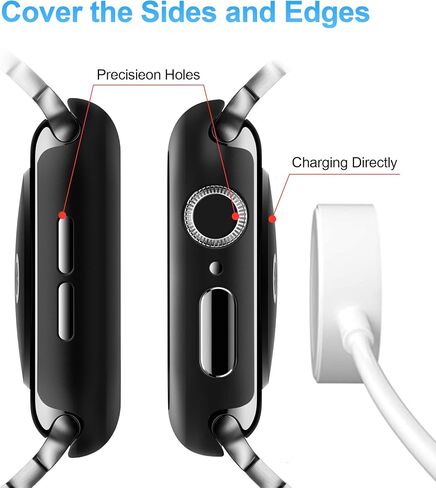 2 Pack Tempered Glass Case Compatible for Apple Watch Series 10 (2024) 42mm, Hard PC Screen Protector Overall Protection Ultra-Thin Lightweight Scratch-Resistant Cover for iWatch, Clear in Saudi Arabia