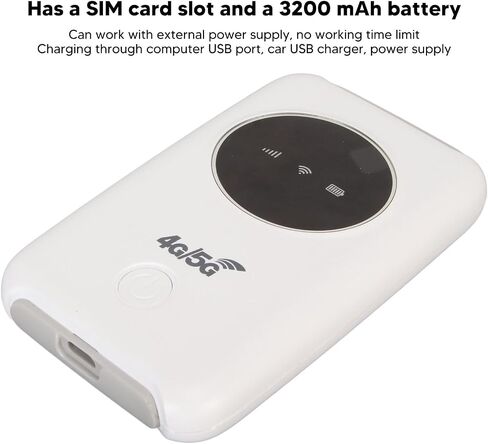 Generic Unlocked 4G WiFi SIM Card Slot, 150Mbps LTE USB WiFi Modem Built in 3200MAh Battery, Portable WiFi Router for Travel, Business Trip, Outdoor Live Streaming, Party Gaming in Saudi Arabia