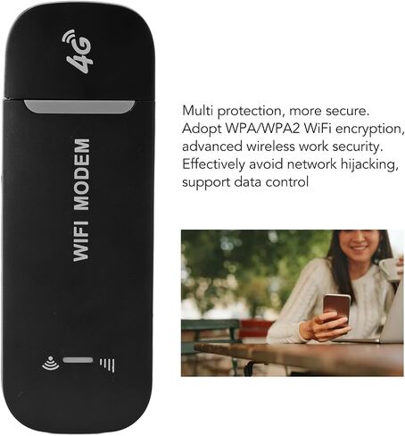 VBESTLIFE 4G LTE USB WiFi Dongle & Mobile Hotspot Router, 150Mbps Portable Travel Modem with SIM Card Slot, 10 Users, B1 3 7 8 20 38 40 41 (White) in Saudi Arabia