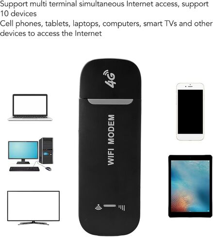 VBESTLIFE 4G LTE USB WiFi Dongle & Mobile Hotspot Router, 150Mbps Portable Travel Modem with SIM Card Slot, 10 Users, B1 3 7 8 20 38 40 41 (White) in Saudi Arabia