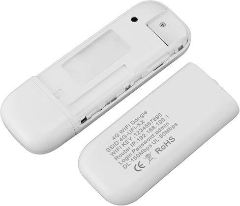 VBESTLIFE 4G LTE USB WiFi Dongle & Mobile Hotspot Router, 150Mbps Portable Travel Modem Network Adapter with SIM Card Slot, Support 10 Users, B1 B3 B5 (White) in Saudi Arabia