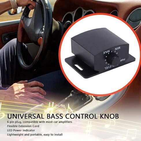 Gugxiom Universal Bass Control Knob with4m / 13ft Cable Extension Cable, 6 Pin Subwoofer Volume Control Compatible with Most Car Amplifier in Saudi Arabia