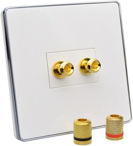 Hi-Fi Audio Terminal Wall Plate Sound System Banana Female Connector Socket Speaker Binding Post Panel Cover in Saudi Arabia