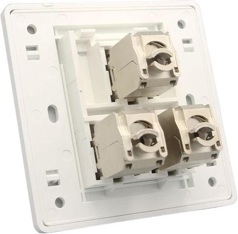 3 Port CAT6A CAT7 RJ45 Wall CAT 7 Jack Triple Outlet LAN Panel(CAT6A) in Saudi Arabia