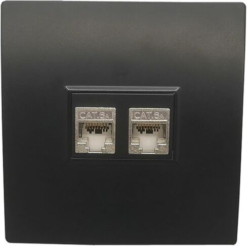Dual CAT7 CAT6A RJ45 LAN Wall Panel Jack (Black) 10GB Gigabit Ethernet Connector(CAT7) in Saudi Arabia