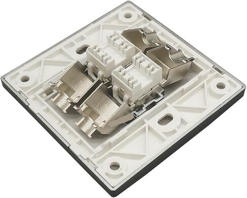 Dual CAT7 CAT6A RJ45 LAN Wall Panel Jack (Black) 10GB Gigabit Ethernet Connector(CAT7) in Saudi Arabia