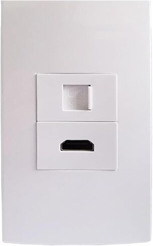 White HDMI2.0 with CAT6 RJ45 LAN Female to Female Wall Plate Network Extender(86 Bend HDMI) in Saudi Arabia