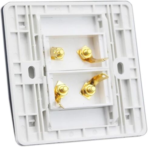 Glossy 4-Port Speaker Wall Mount Plate with Four Gold-Plated connectors in Saudi Arabia