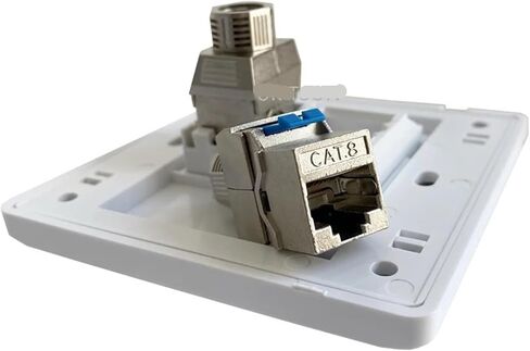2-Port CAT8 RJ45 Wall Panel 40Gbps Ultra-high-Speed CAT.8 LAN Network Panel(Two Ports CAT7) in Saudi Arabia