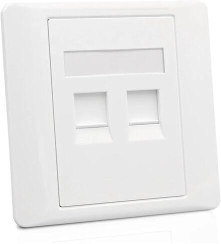 2-Port CAT8 RJ45 Wall Panel 40Gbps Ultra-high-Speed CAT.8 LAN Network Panel(Two Ports CAT7) in Saudi Arabia