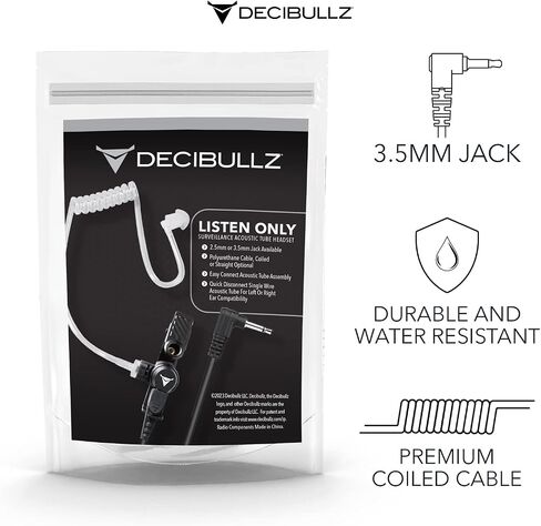Decibullz - Custom Molded Security Radio Adapters, Thermo-Fit Earpieces Designed for Clear Acoustic Tube Radios (Awareness) in Saudi Arabia