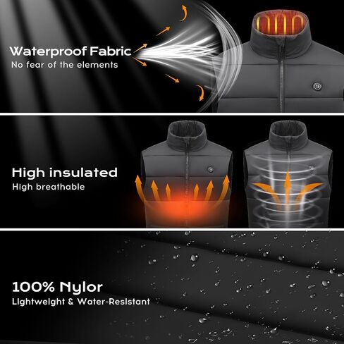 Heated Vest Men with Battery Pack Included 16000mAh, Lightweight 15-Zones Electric Warming Heating Vests for Winter in Saudi Arabia