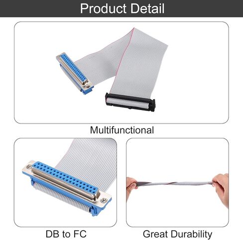 MECCANIXITY 4 Pcs IDC Flat Ribbon Cable, 2.54mm Pitch 47mm Width 20cm Long 40 Pin Female DB37 to FC-40 Flat Ribbon Connector Jumper Wire for PC, LED Displays in Saudi Arabia