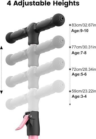besrey 3 Wheel Scooter for Kids Ages 3-10 with 4 Adjustable Height in Kuwait