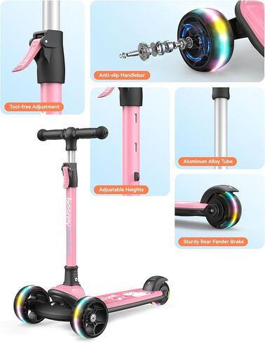 besrey 3 Wheel Scooter for Kids Ages 3-10 with 4 Adjustable Height in Kuwait