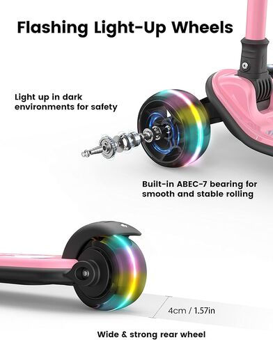 besrey 3 Wheel Scooter for Kids Ages 3-10 with 4 Adjustable Height in Kuwait