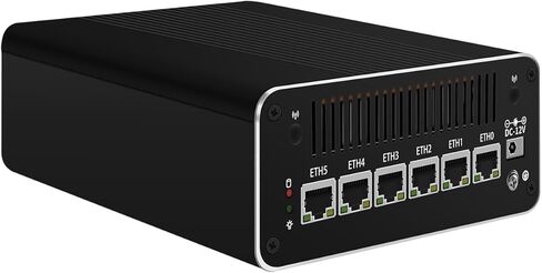 HUNSN Micro Firewall Appliance، كمبيوتر صغير، OPNsense، VPN، جهاز توجيه PC، I3 1215U، RJ24، 6 x 2.5GbE I226-V، HDMI، DP، USB3.2، Type-C، TF، مع مروحة، 0 ذاكرة الوصول العشوائي، 0 تخزين، Barebone بدون نظام in Kuwait