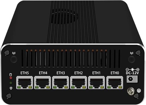 HUNSN Micro Firewall Appliance، كمبيوتر صغير، OPNsense، VPN، جهاز توجيه PC، I3 1215U، RJ24، 6 x 2.5GbE I226-V، HDMI، DP، USB3.2، Type-C، TF، مع مروحة، 0 ذاكرة الوصول العشوائي، 0 تخزين، Barebone بدون نظام in Kuwait