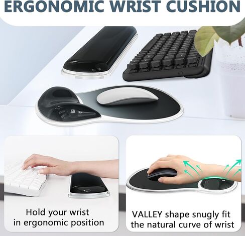 AKIT Ergonomic Mouse Pad with Wrist Rest&Keyboard Wrist Rest Set, Gel, Pink in Kuwait