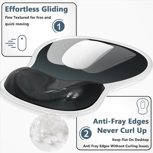 AKIT Ergonomic Mouse Pad with Wrist Rest&Keyboard Wrist Rest Set, Gel, Pink in Kuwait