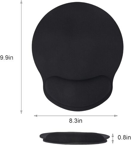 Generic Mouse Pad and Wrist Rest Cushion, Non-Slip Rubber Memory Foam Wrist Support, Ergonomic Mouse Pad for Home Office Computer, Black in Saudi Arabia