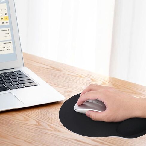Generic Mouse Pad and Wrist Rest Cushion, Non-Slip Rubber Memory Foam Wrist Support, Ergonomic Mouse Pad for Home Office Computer, Black in Saudi Arabia