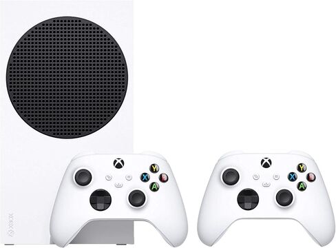 وحدة تحكم ألعاب رقمية بالكامل من Microsoft Xbox Series S بسعة 512 جيجابايت، باللون الأبيض - 2 وحدات تحكم Xbox لاسلكية - دقة ألعاب 1440 بكسل، تشغيل الوسائط بدقة 4K، HDMI 2.1 (متجدد) in Saudi Arabia