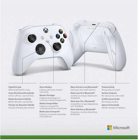 وحدة تحكم ألعاب رقمية بالكامل من Microsoft Xbox Series S بسعة 512 جيجابايت، باللون الأبيض - 2 وحدات تحكم Xbox لاسلكية - دقة ألعاب 1440 بكسل، تشغيل الوسائط بدقة 4K، HDMI 2.1 (متجدد) in Saudi Arabia